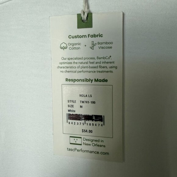 TASC NOLA Long Sleeve T-Shirt BRAND NEW! size medium WHITE - Picture 10 of 14